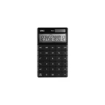 DELI ΑΡΙΘΜΟΜΗΧΑΝΗ 12ΨΗΦΙΩΝ 16.5x10.3x1.5cm TOUCH ΜΑΥΡΗ