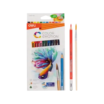 DELI ΚΡΑΙΓΙΟΝ ΑΚΟΥΑΡΕΛΑΣ BLISTER 12 ΧΡΩΜΑΤΑ & 1 ΠΙΝΕΛΟ COLOR EMOTION