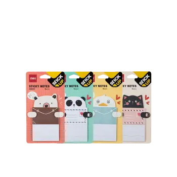 DELI ΧΑΡΤΙΑ ΣΗΜΕΙΩΣΕΩΝ ΑΥΤΟΚΟΛΛΗΤΑ BLISTER 15Φ 76x101mm CARTOON ΑΣΣΟΡΤΙ