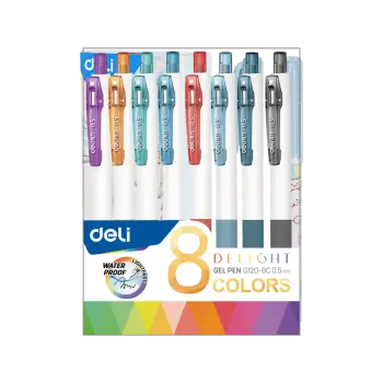 DELI ΣΤΥΛΟ GEL ΚΟΥΜΠΙ ΛΑΒΗ GRIP 0.5 ΣΕΤ 8Τ DELIGHT ΑΣΣΟΡΤΙ