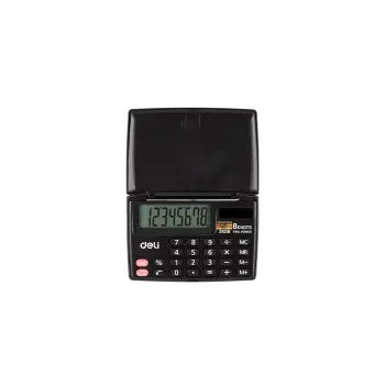 DELI ΑΡΙΘΜΟΜΗΧΑΝΗ 8 ΨΗΦΙΑ 9x6.2x1.5cm ΜΑΥΡΟ