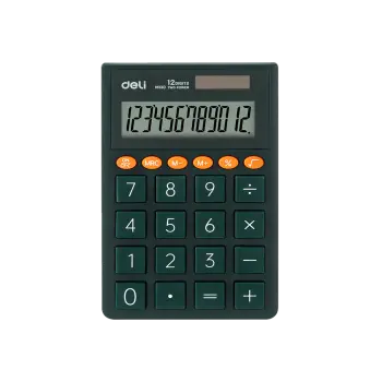 DELI ΑΡΙΘΜΟΜΗΧΑΝΗ 12 ΨΗΦΙΩΝ 11.22x7.02x0.85cm ΣΚΟΥΡΟ ΠΡΑΣΙΝΟ