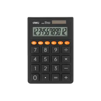 DELI ΑΡΙΘΜΟΜΗΧΑΝΗΝΗ 12 ΨΗΦΙΩΝ 11.22x7.02x0.85cm ΣΚΟΥΡΟ ΓΚΡΙ