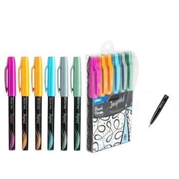 DELI ΜΑΡΚΑΔΟΡΟΣ ΣΧΕΔΙΟΥ ΜΥΤΗ ΠΙΝΕΛΟ ΘΗΚΗ ΠΛΑΣΤΙΚΗ BLISTER 6 ΧΡΩΜΑΤΑ 0.4mm