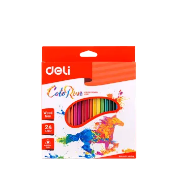 DELI ΚΡΑΙΓΙΟΝ (ΞΥΛΟΜΠΟΓΙΕΣ) WOOD-FREE ΤΡΙΓΩΝΙΚΟ 24 ΧΡΩΜΑΤΑ COLORUN 12 ΤΕΜΑΧΙΑ (Το προιόν πωλείται σε μεμονωμένα τεμάχια του ενός