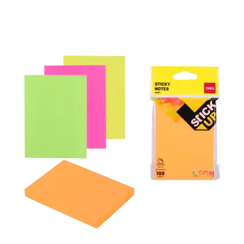 DELI ΧΑΡΤΙΑ ΣΗΜΕΙΩΣΕΩΝ ΑΥΤΟΚΟΛΛΗΤΑ BLISTER 100 ΦΥΛΛΑ 76x101mm STICK UP ΝΕΟΝ ΑΣΣΟ (Το προιόν πωλείται σε μεμονωμένα τεμάχια του ε