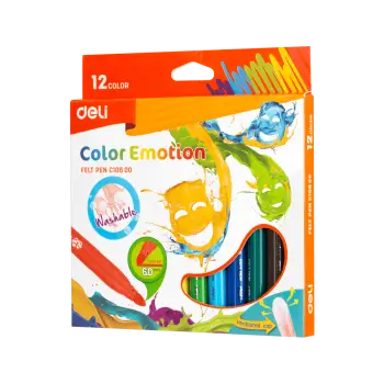 DELI ΜΑΡΚΑΔΟΡΟΣ JUMBO WASHABLE ΧΑΡΤΙΝΟ 12 ΧΡΩΜΑΤΑ 6mm COLOR EMOTION 12 ΤΕΜΑΧΙΑ (Το προιόν πωλείται σε μεμονωμένα τεμάχια του ενό