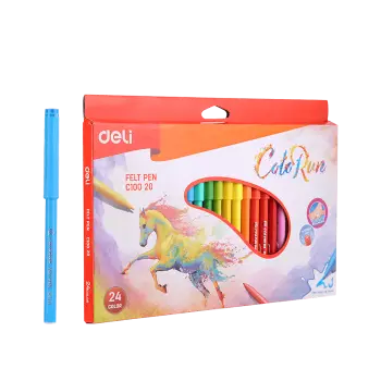 DELI ΜΑΡΚΑΔΟΡΟΣ WASHABLE ΧΑΡΤΙΝΟ BLISTER 24 ΧΡΩΜΑΤΑ 1.0-1.2mm COLORUN