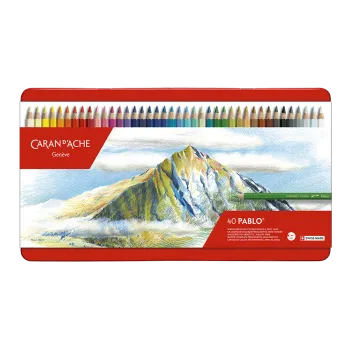 CARAN D'ACHE ΚΡΑΙΓΙΟΝ ΚΟΥΤΙ ΜΕΤΑΛΛΙΚΟ 40 ΧΡΩΜΑΤΑ Φ3.8mm PABLO