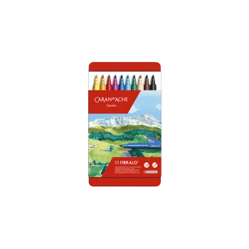 CARAN D'ACHE ΜΑΡΚΑΔΟΡΟΣ ΠΙΝΕΛΟ WASHABLE ΚΟΥΤΙ ΜΕΤΑΛΛΙΚΟ 10 ΧΡΩΜΑΤΑ Φ1.4mm FIBRALO