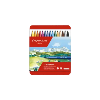 CARAN D'ACHE ΜΑΡΚΑΔΟΡΟΣ ΠΙΝΕΛΟ WASHABLE ΚΟΥΤΙ ΜΕΤΑΛΛΙΚΟ 15 ΧΡΩΜΑΤΑ Φ1.4mm FIBRALO