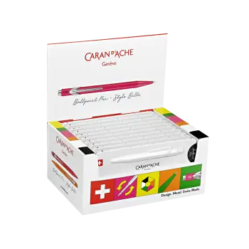 CARAN D'ACHE ΒΙΤΡΙΝΑ ΓΕΜΑΤΗ ΣΤΥΛΟ BALLPOINT ΜΠΛΕ ΜΕΛΑΝΙ ΣΕ ΚΟΥΤΙ ΜΕΤΑΛΛΙΚΟ F (Το προιόν πωλείται σε μεμονωμένα τεμάχια του ενός)
