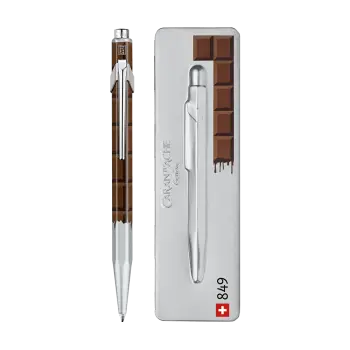 CARAN D'ACHE ΣΤΥΛΟ BALLPOINT ΜΕΤΑΛΛΙΚΟ ΜΠΛΕ ΜΕΛΑΝΙ ΣΕ ΜΕΤΑΛΛΙΚΟ ΚΟΥΤΙ MEDIUM 849