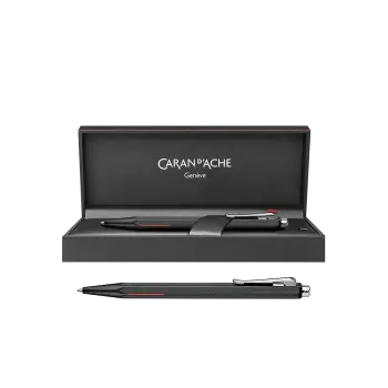 CARAN D'ACHE ΣΤΥΛΟ BALLPOINT ΜΑΥΡΟ ΜΕΛΑΝΙ ΜΕΤΑΛΛΙΚΟ ΣΕ ΜΕΤΑΛΛΙΚΟ ΚΟΥΤΙ MEDIUM E