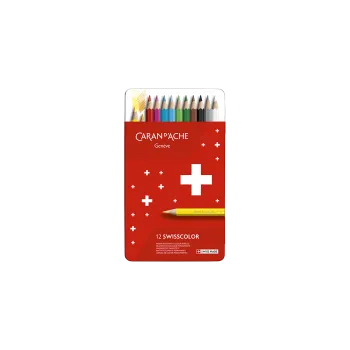 CARAN D'ACHE ΚΡΑΙΓΙΟΝ ΚΟΥΤΙ ΜΕΤΑΛΛΙΚΟ 12 ΧΡΩΜΑΤΑ Φ2.8mm SWISSCOLOR