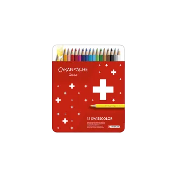 CARAN D'ACHE ΚΡΑΙΓΙΟΝ ΚΟΥΤΙ ΜΕΤΑΛΛΙΚΟ 18 ΧΡΩΜΑΤΑ Φ2.8mm SWISSCOLOR