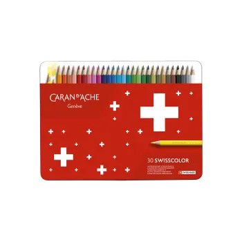 CARAN D'ACHE ΚΡΑΙΓΙΟΝ ΚΟΥΤΙ ΜΕΤΑΛΛΙΚΟ 30 ΧΡΩΜΑΤΑ Φ2.8mm SWISSCOLOR