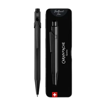 CARAN D'ACHE ΣΤΥΛΟ BALLPOINT ΜΕΤΑΛΛΙΚΟ ΜΑΥΡΟ ΜΕΛΑΝΙ ΣΕ ΜΕΤΑΛΛΙΚΟ ΚΟΥΤΙ MEDIUM 8