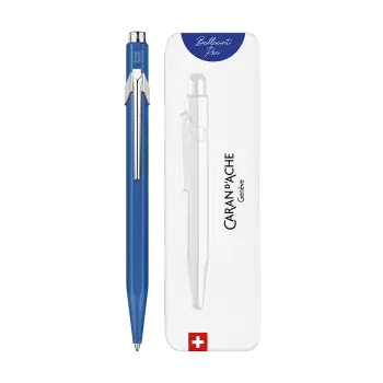 CΑRAN D'ACHE ΣΤΥΛΟ BALLPOINT ΜΕΤΑΛΛΙΚΟ ΜΠΛΕ ΜΕΛΑΝΙ ΣΕ ΜΕΤΑΛΛΙΚΟ ΚΟΥΤΙ 849 COLOR