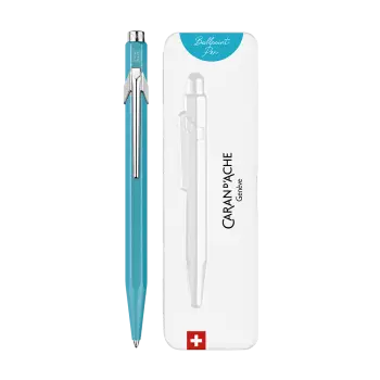 CΑRAN D'ACHE ΣΤΥΛΟ BALLPOINT ΜΕΤΑΛΛΙΚΟ ΜΠΛΕ ΜΕΛΑΝΙ ΣΕ ΜΕΤΑΛΛΙΚΟ ΚΟΥΤΙ 849 COLOR