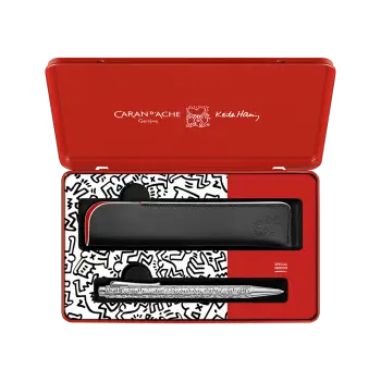 CARAN D'ACHE ΣΤΥΛΟ ΣΕ ΘΗΚΗ ΔΕΡΜΑΤΙΝΗ KEITH HARING XMAS