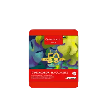 CARAN D'ACHE ΚΡΑΙΓΙΟΝ ΚΕΡΙΝΟ ΑΚΟΥΑΡΕΛΑΣ ΚΟΥΤΙ ΜΕΤΑΛΙΚΟ 10 ΧΡΩΜΑΤΑ NEOCOLOR I