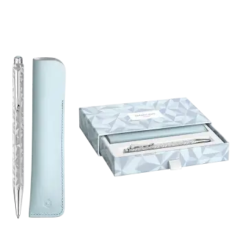 CARAN D'ACHE ΣΤΥΛΟ BALLPOINT ΜΑΥΡΟ ΜΕΛΑΝΙ ΜΕΤΑΛΛΙΚΟ & ΔΕΡΜΑΤΙΝΗ ΘΗΚΗ MEDIUM EC