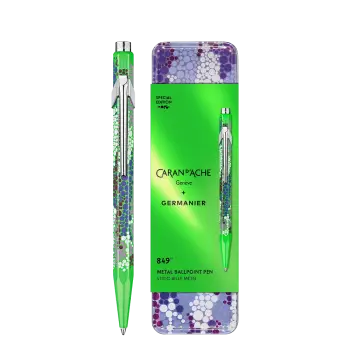 CARAN D'ACHE ΣΤΥΛΟ BALLPOINT ΜΑΥΡΟ ΜΕΛΑΝΙ ΣΕ ΜΕΤΑΛΛΙΚΟ ΚΟΥΤΙ 849 GERMANIER GREEN FLUO