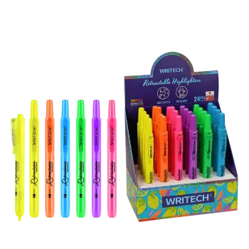 WRITECH ΒΙΤΡΙΝΑ ΓΕΜΑΤΗ ΜΑΡΚΑΔΟΡΟΣ ΥΠΟΓΡAMMΙΣΗΣ ΚΟΥΜΠΙ 1-4mm RETRACTABLE NEON 24 Τ (Το προιόν πωλείται σε μεμονωμένα τεμάχια του