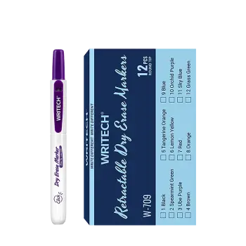 WRITECH ΜΑΡΚΑΔΟΡΟΣ ΠΙΝΑΚΟΣ ΚΟΥΜΠΙ 2mm RETRACTABLE ORCHID ΜΩΒ 12 ΤΕΜΑΧΙΑ (Το προιόν πωλείται σε μεμονωμένα τεμάχια του ενός)