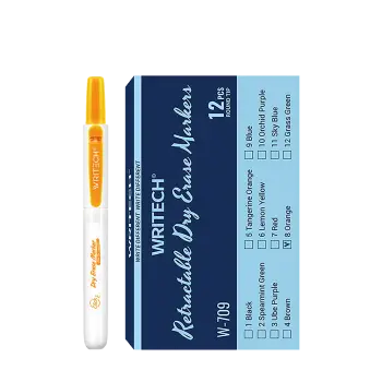 WRITECH ΜΑΡΚΑΔΟΡΟΣ ΠΙΝΑΚΟΣ ΚΟΥΜΠΙ 2mm RETRACTABLE ΠΟΡΤΟΚΑΛΙ 12 ΤΕΜΑΧΙΑ (Το προιόν πωλείται σε μεμονωμένα τεμάχια του ενός)