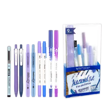 WRITECH ΚΑΣΕΤΙΝΑ ΓΕΜΑΤΗ ΣΕΤ 9 ΤΕΜΑΧΙΩΝ JOURNAL KIT ΜΩΒ & ΜΠΛΕ