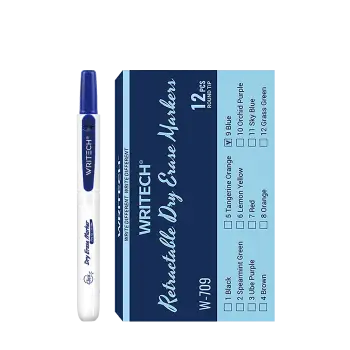 WRITECH ΜΑΡΚΑΔΟΡΟΣ ΠΙΝΑΚΟΣ ΚΟΥΜΠΙ 2mm RETRACTABLE ΜΠΛΕ 12 ΤΕΜΑΧΙΑ (Το προιόν πωλείται σε μεμονωμένα τεμάχια του ενός)