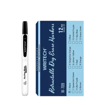 WRITECH ΜΑΡΚΑΔΟΡΟΣ ΠΙΝΑΚΟΣ ΚΟΥΜΠΙ 2mm RETRACTABLE ΜΑΥΡΟ 12 ΤΕΜΑΧΙΑ (Το προιόν πωλείται σε μεμονωμένα τεμάχια του ενός)