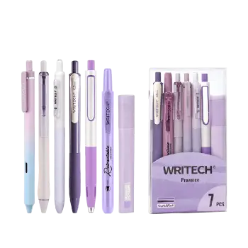 WRITECH ΣΤΥΛΟ GEL & ΜΑΡΚΑΔΟΡΟΣ ΥΠΟΓΡΑΜΜΙΣΗΣ ΣΕΤ 7 ΤΕΜΑΧΙΩΝ WRITING SET ΜΩΒ