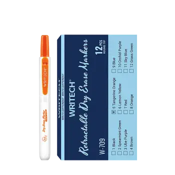 WRITECH ΜΑΡΚΑΔΟΡΟΣ ΠΙΝΑΚΟΣ ΚΟΥΜΠΙ 2mm RETRACTABLE ΠΟΡΤΟΚΑΛΙ 12 ΤΕΜΑΧΙΑ (Το προιόν πωλείται σε μεμονωμένα τεμάχια του ενός)