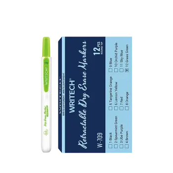 WRITECH ΜΑΡΚΑΔΟΡΟΣ ΠΙΝΑΚΟΣ ΚΟΥΜΠΙ 2mm RETRACTABLE ΠΡΑΣΙΝΟ 12 ΤΕΜΑΧΙΑ (Το προιόν πωλείται σε μεμονωμένα τεμάχια του ενός)