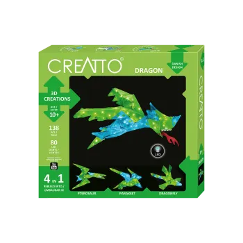 KOSMOS 3D ΚΑΤΑΣΚΕΥΗ ΜΕ LED 4 ΣΕ 1 ΔΡΑΚΟΣ CREATTO
