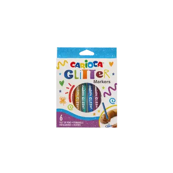 CARIOCA ΜΑΡΚΑΔΟΡΟΣ ΧΑΡΤΙΝΟ BLISTER 6 ΧΡΩΜΑΤΑ GLITTER