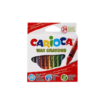 CARIOCA ΚΡΑΙΓΙΟΝ ΚΕΡΙΝΟ (ΚΗΡΟΜΠΟΓΙΕΣ) 24 ΧΡΩΜΑΤΑ WAX 6 TEMAXIA (Το προιόν πωλείται σε μεμονωμένα τεμάχια του ενός)