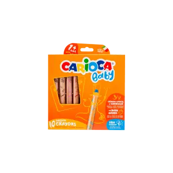 CARIOCA ΚΡΑΙΓΙΟΝ ΚΕΡΙΝΟ (ΚΗΡΟΜΠΟΓΙΕΣ) ΤΡΙΓΩΝΙΚΟ 3in1 10 ΧΡΩΜΑΤΑ BABY 1+