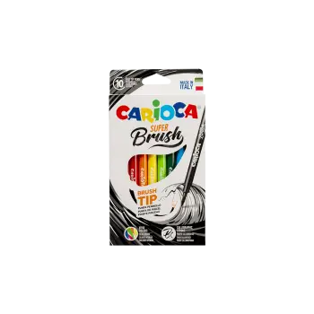 CARIOCA ΜΑΡΚΑΔΟΡΟΣ ΠΙΝΕΛΟ ΧΑΡΤΙΝΟ 10 ΧΡΩΜΑΤΑ SUPER BRUSH