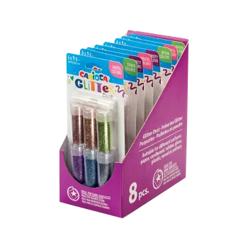 CARIOCA ΒΙΤΡΙΝΑ ΓΕΜΑΤΗ GLITTER ΣΚΟΝΗ 6 ΧΡΩΜΑΤΑ 8 ΤΕΜΑΧΙΑ (Το προιόν πωλείται σε μεμονωμένα τεμάχια του ενός)