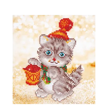 DIAMOND DOTZ ΚΑΤΑΣΚΕΥΗ ΨΗΦΙΔΩΤΟ 23x25cm ΧΡΙΣΤΟΥΓΕΝΝΙΑΤΙΚΟ ΓΑΤΑΚΙ