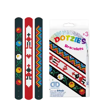 DIAMOND DOTZ ΚΑΤΑΣΚΕΥΗ ΨΗΦΙΔΩΤΟ ΒΡΑΧΙΟΛΙ BLISTER 3 ΤΕΜΑΧΙΑ 21x2cm DOTZIES ETHNIC