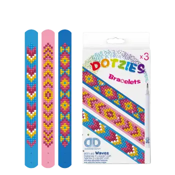 DIAMOND DOTZ ΚΑΤΑΣΚΕΥΗ ΨΗΦΙΔΩΤΟ ΒΡΑΧΙΟΛΙ BLISTER 3 ΤΕΜΑΧΙΑ 21x2cm DOTZIES WAVES