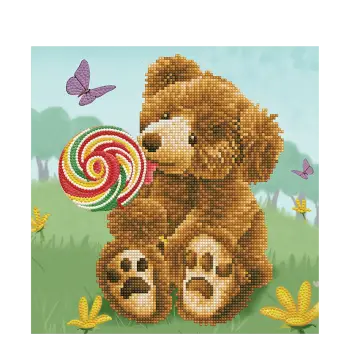 DIAMOND DOTZ ΚΑΤΑΣΚΕΥΗ ΨΗΦΙΔΩΤΟ ΚΑΜΒΑΣ BLISTER 30x30cm ΑΡΚΟΥΔΟΣ
