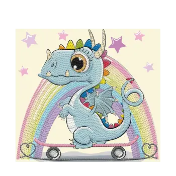 DIAMOND DOTZ ΚΑΤΑΣΚΕΥΗ ΨΗΦΙΔΩΤΟ ΚΑΜΒΑΣ BLISTER 23x25cm ΠΑΤΙΝΙ ΔΡΑΚΟΥ