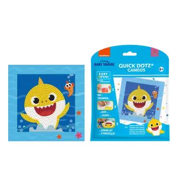 DIAMOND DOTZ ΚΑΤΑΣΚΕΥΗ ΨΗΦΙΔΩΤΟ ΚΑΔΡΑΚΙ BLISTER 13x13cm QUICK DOTZ BABY SHARK