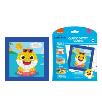 DIAMOND DOTZ ΚΑΤΑΣΚΕΥΗ ΨΗΦΙΔΩΤΟ ΚΑΔΡΑΚΙ BLISTER 13x13cm QUICK DOTZ BABY SHARK